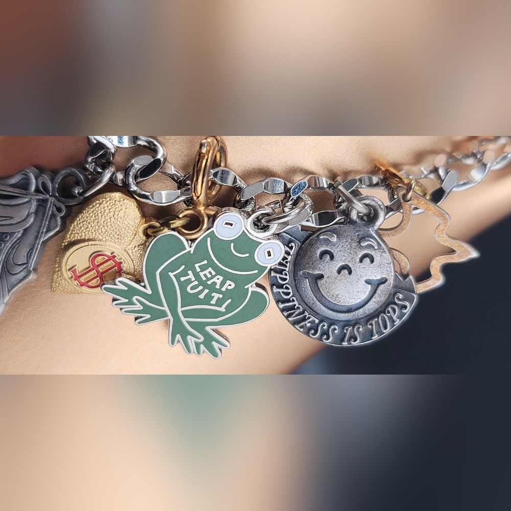 Vintage - TOPS - CHARM BRACELET Weight Loss Program - 10 Charms - Picture 5 of 11